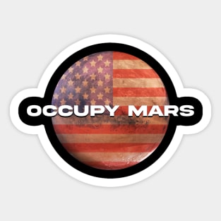 Occupy Mars American Flag Sticker